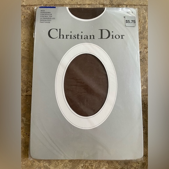 Christian Dior Pantyhose Size‎ 4 Brown #4533 Ultra Sheer Leg Control Top - Picture 1 of 6